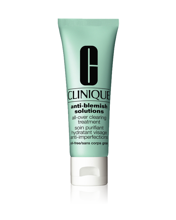 Anti-Blemish Solutions All-Over Clearing Treatment, An oil-free moisturizer that hydrates and comforts skin while fighting breakouts.